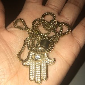 Gold Hasma Hand Necklace
